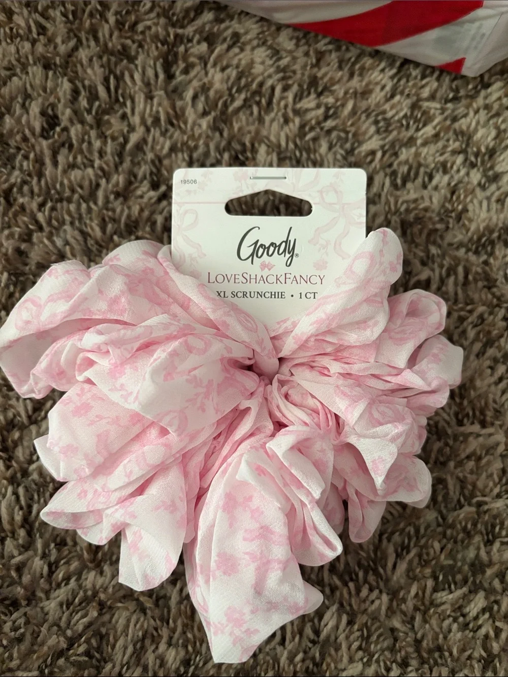 LoveShackFancy x Goody XL Pink Floral Chiffon Scrunchie